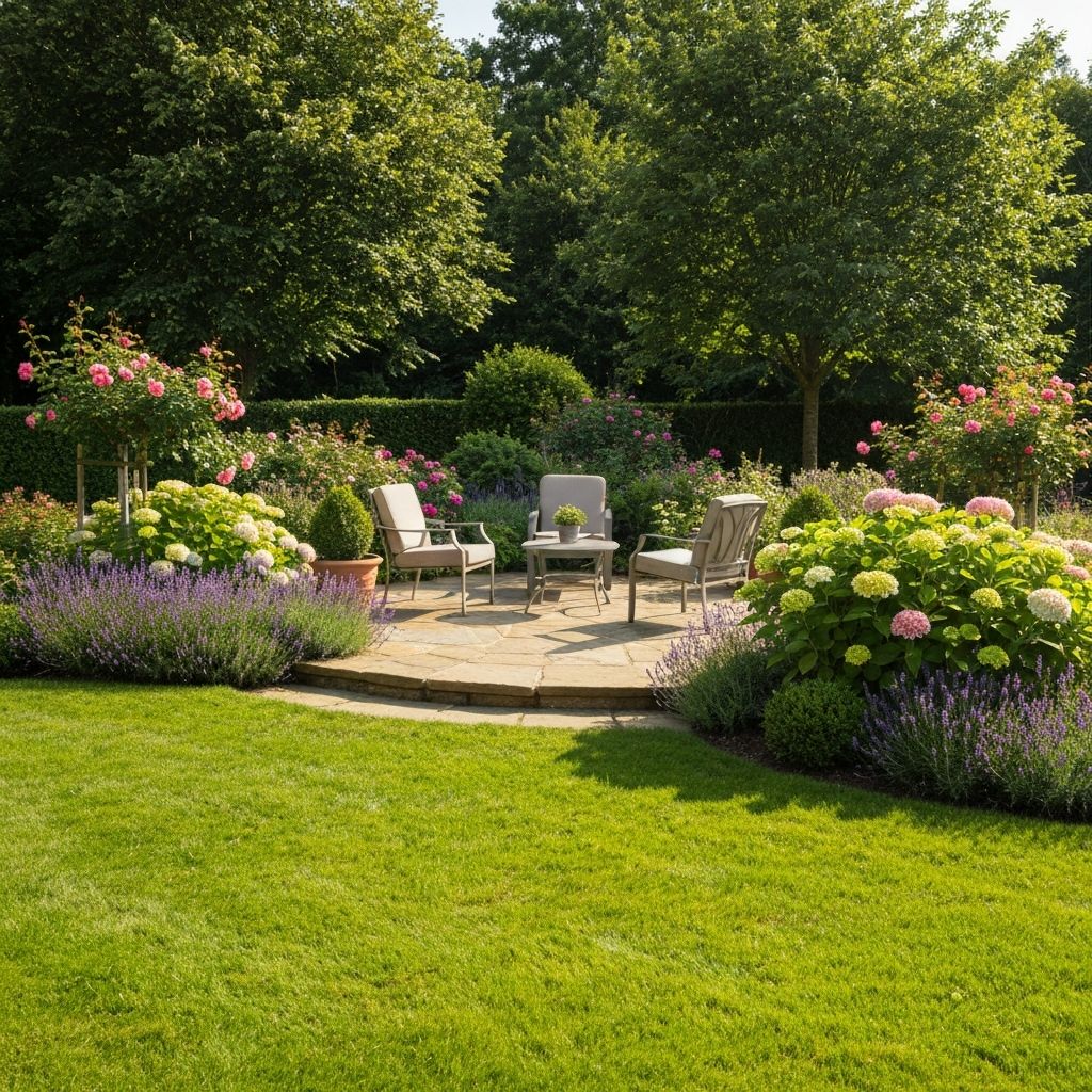 Beautiful landscaped garden with patio